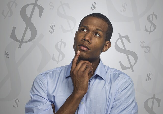 Image of an African American man concerned about being pay discriminate in California